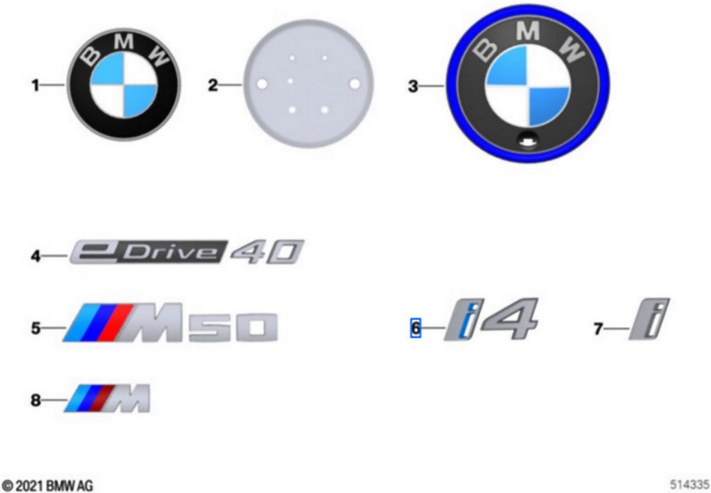 BMW本物のレタリング（I4）（51149463261）| 51149463261