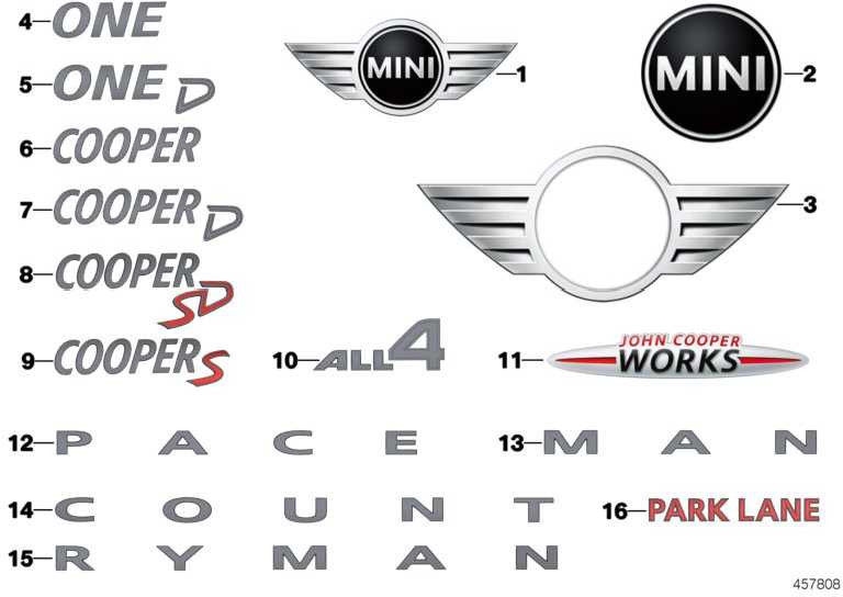 BMW純正レタリングすべて4ミニ（51149811726）| 51149811726