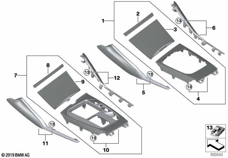 BMW本物のブレンドセンタースタックブラックハイグロス（51165A0EF81）| 51165A0EF81