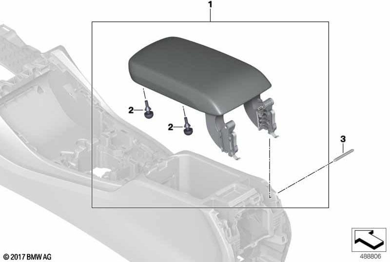 BMW本物のアームレストセントラルコンソールレザーブラック（51166814805）| 51166814805