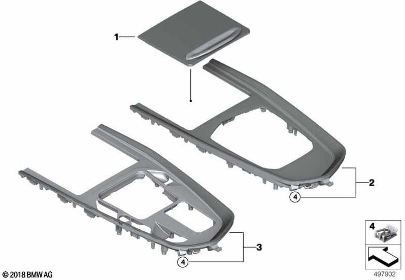 BMW本物のブレンドセンターコンソールAlu Mesheffect（51166826357）| 51166826357