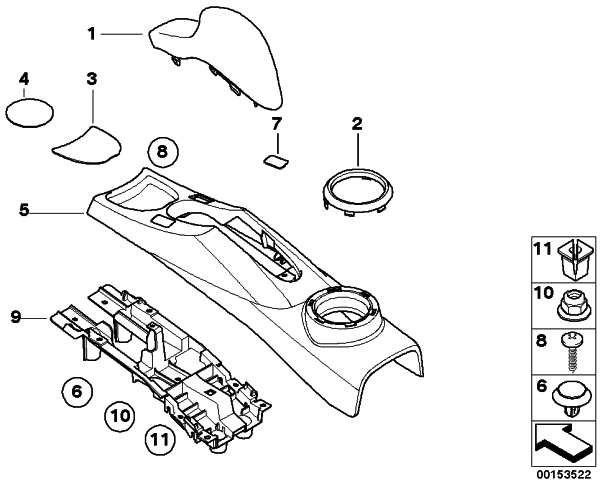 BMW本物のハンドブレーキコンソールパンサーブラックミニ（51166958571）| 51166958571
