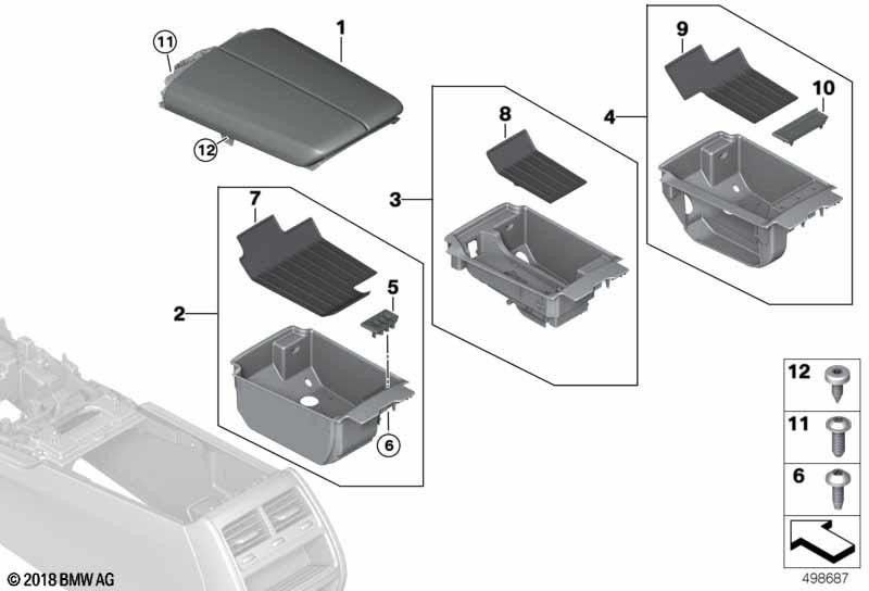 BMWフロントモッカ（51166993214）の本物のアームレストレザー| 51166993214