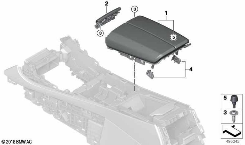 BMW純正アームレストセントラルコンソールレザーヒートコーヒー（51166996503）| 51166996503