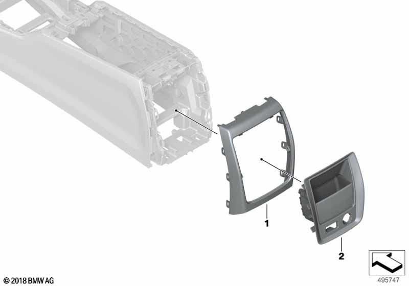 BMW Back Blackの本物のAperture Centerコンソール（51166996849）| 51166996849