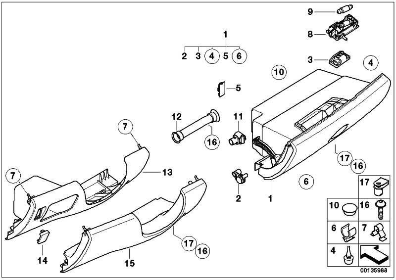BMW純正SchlingRaste Glove Box Mini（51167056615）| 51167056615