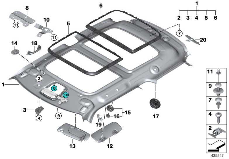 bmw side side satellite grey mini（51167366935）の本物のサンブレンドパノラマ屋根| 51167366935