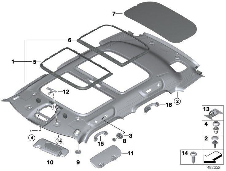 BMW純正サンバイザー横方向に黒（51167389294）| 51167389294