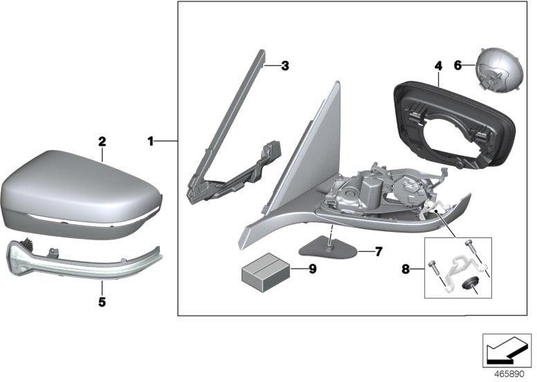 BMW本物のセットカメラ従業員外部スピーゲル（51167444264）| 51167444264