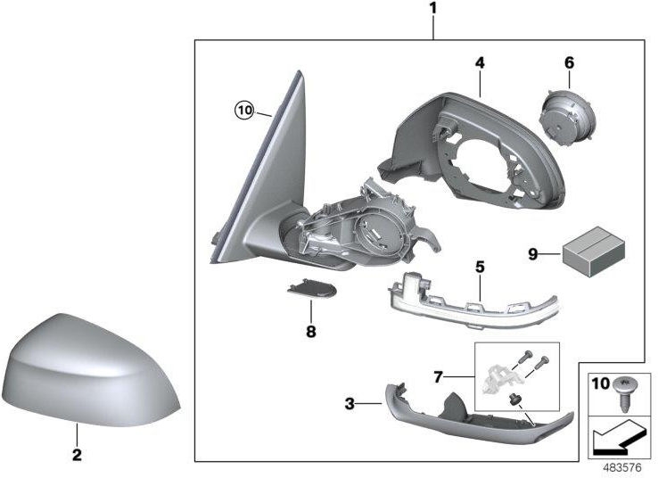 BMW本物のカバーキャップセリウムグレー右（51167466196）| 51167466196