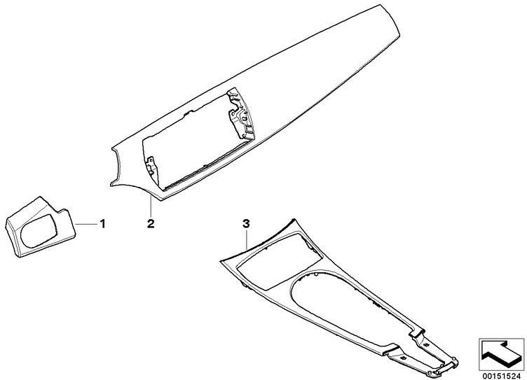 BMW純正ブレンドセンターコンソールウッドマホガニー（51168035484）| 51168035484