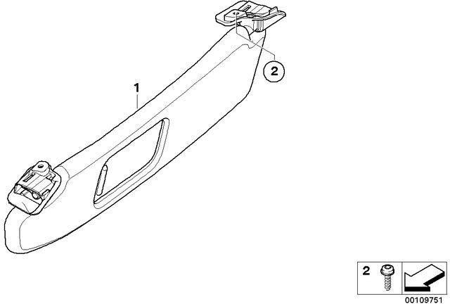 BMW純正サンブラストレザー右黒（51168040632）| 51168040632