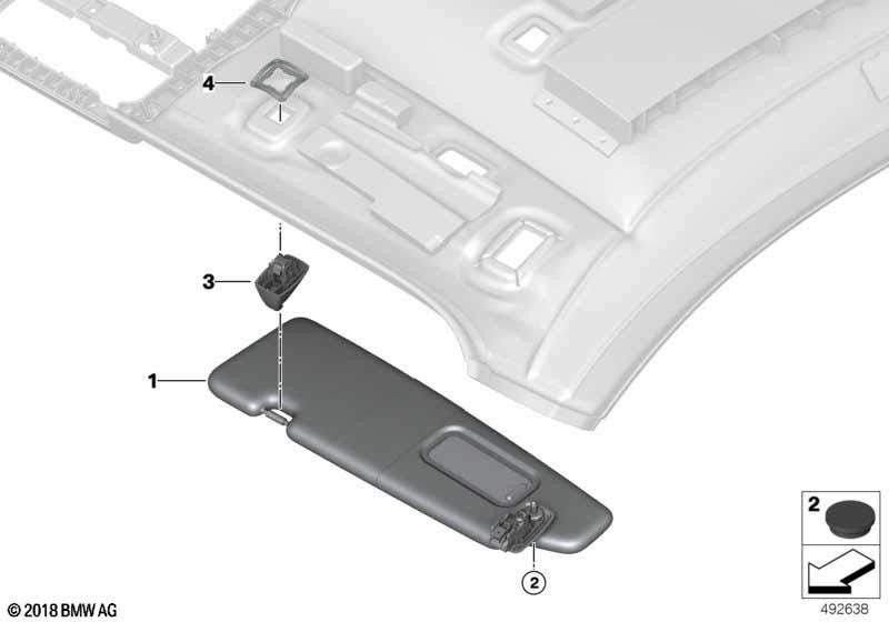 BMW右の黒の本物のサンブレンド（51168079800）| 51168079800