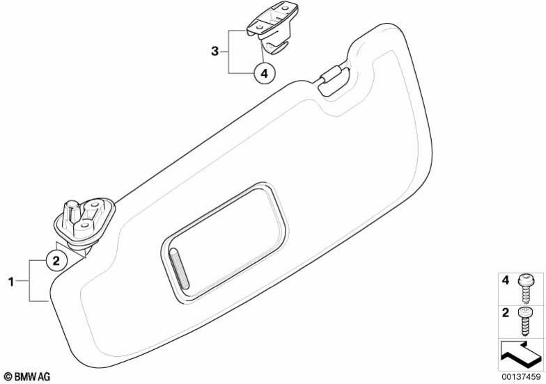 BMW純正ホルダーサンバイザーパンサーブラック（51169151524）| 51169151524