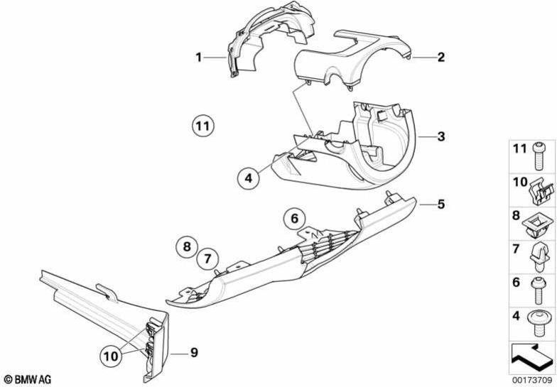 BMW本物のクラッドIタフェルドライバーサイドカーボンブラック（51169191859）| 51169191859