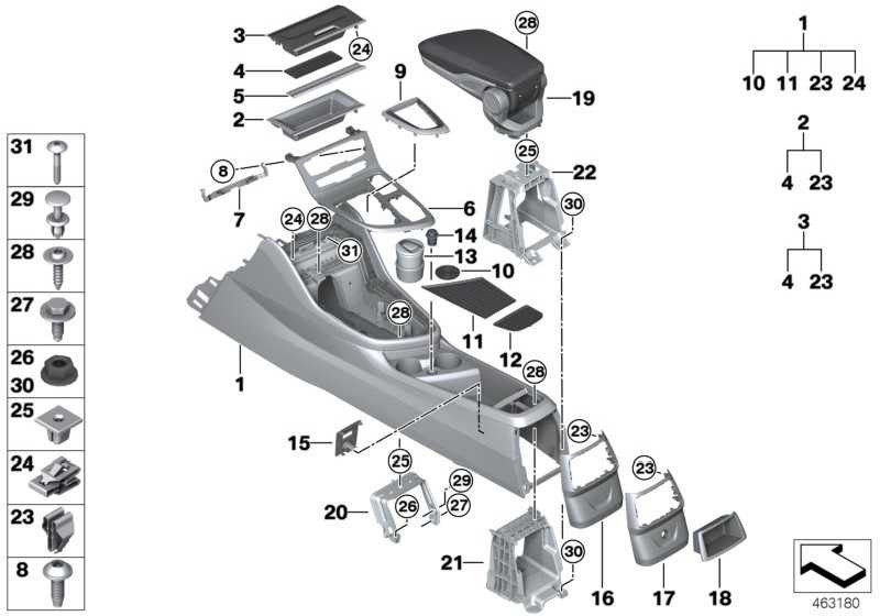BMW純正挿入マットセンターコンソール2シリーズ（51169285393）| 51169285393