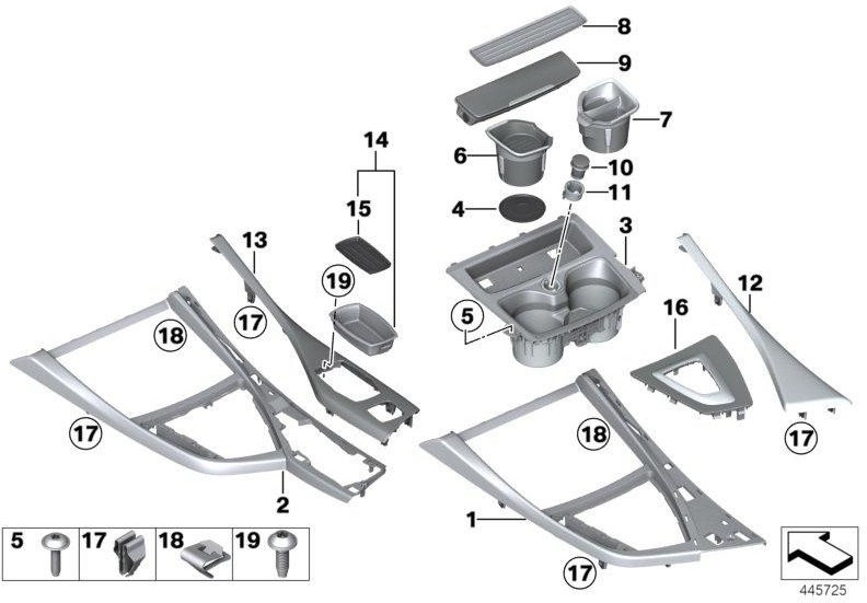 BMW純正ブレンドセンターコンソールFineline Pur（51169286754）| 51169286754