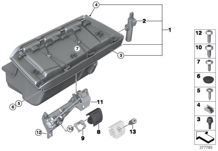 BMW純正ロックグローブボックス（51169302869）| 51169302869