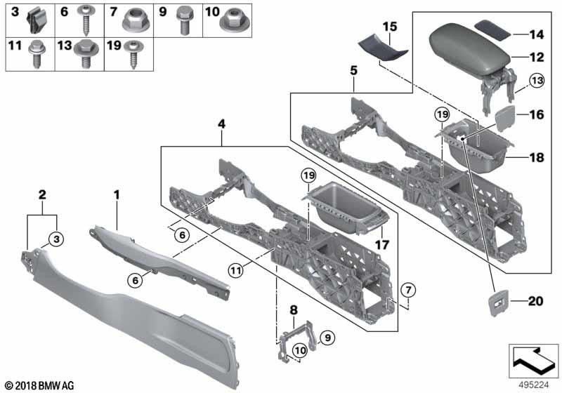 BMW純正挿入マット部門コンパートメント（51169325852）| 51169325852