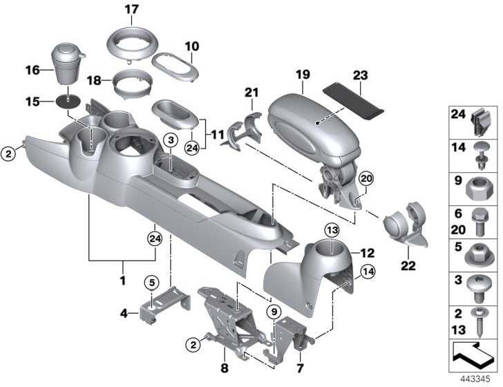 BMW純正Zierring Central Console Chromium（51169327338）| 51169327338