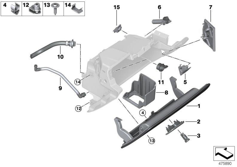 BMW本物の換気ホースグローブボックス（51169357667）| 51169357667