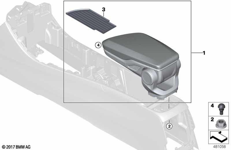 BMW装飾的な縫い目モッカ（51169359963）を備えた本物のミッテルアームレスト| 51169359963