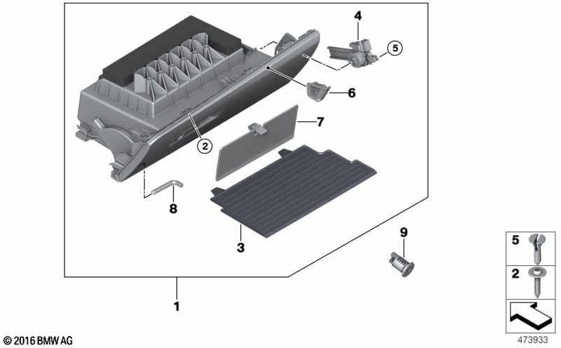 BMW純正ピンダンプフォールドグローブボックス（51169393151）| 51169393151