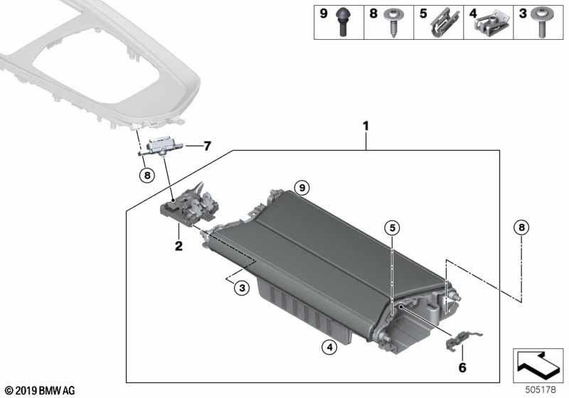 BMWコントラスト縫合コニャックを備えた本物のミッテルアームレスト（51169458233）| 51169458233