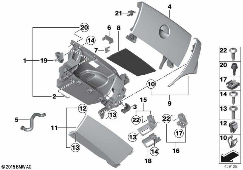 BMW本物の住宅グローブボックス（51169801438）| 51169801438