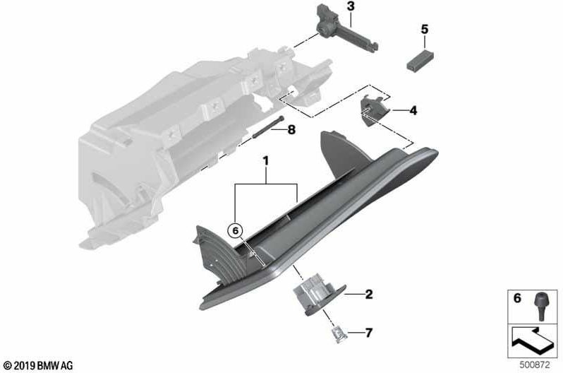 BMW純正蓋グローブボックスブラック（51169863833）| 51169863833