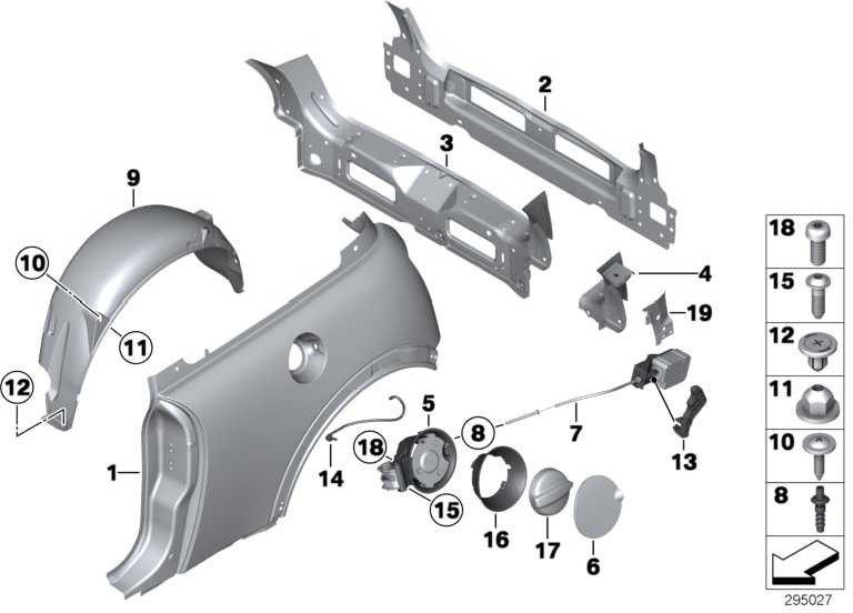 BMW純正Findle Flap Primed Mini（51177061286）| 51177061286