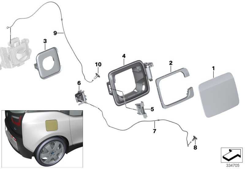 BMW純正開口荷重フラップI3（51177335773）| 51177335773