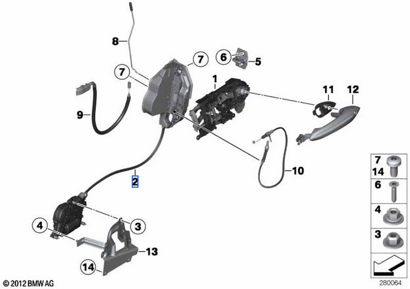 BMW左側の本物の完全なロック（51215A36E47）| 51215A36E47