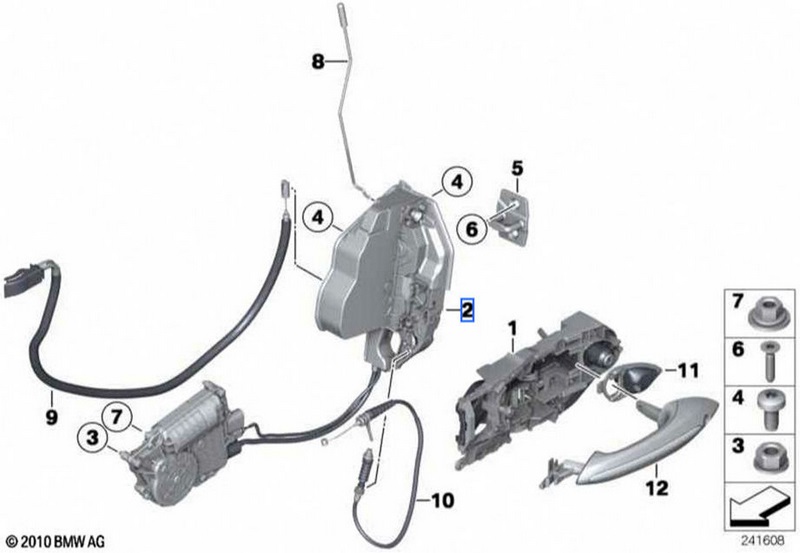 BMW左側の本物の完全なロック（51215A36F13）| 51215A36F13