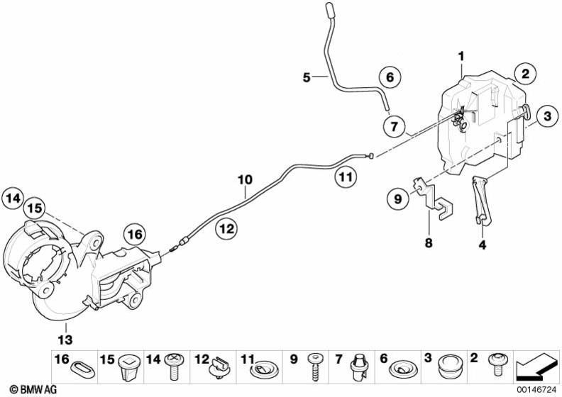 BMW純正ホルターボウデンズグ左（51217113513）| 51217113513