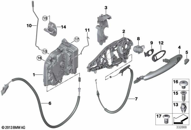BMW本物のボーデントレインドアオープナー内（51217320309）| 51217320309