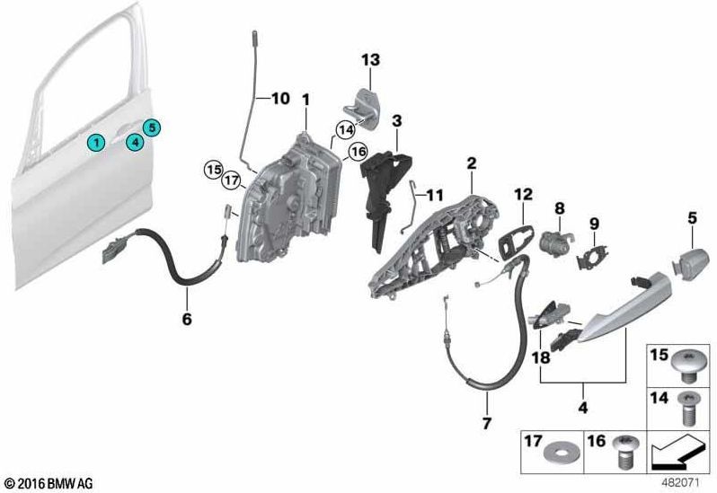 BMW純正ボーデントレインドアオープナーフロント（51217349494）| 51217349494