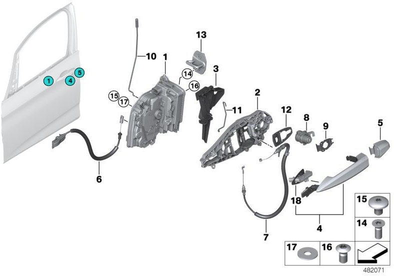 BMW純正操作ロッドドアフロント右（51217349506）| 51217349506