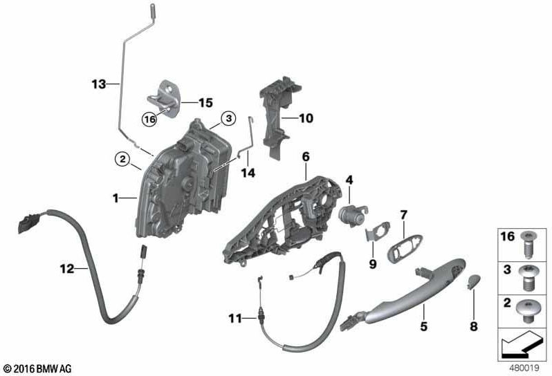 BMW本物のボーデントレインドアの前面の抜粋（51217395355）| 51217395355