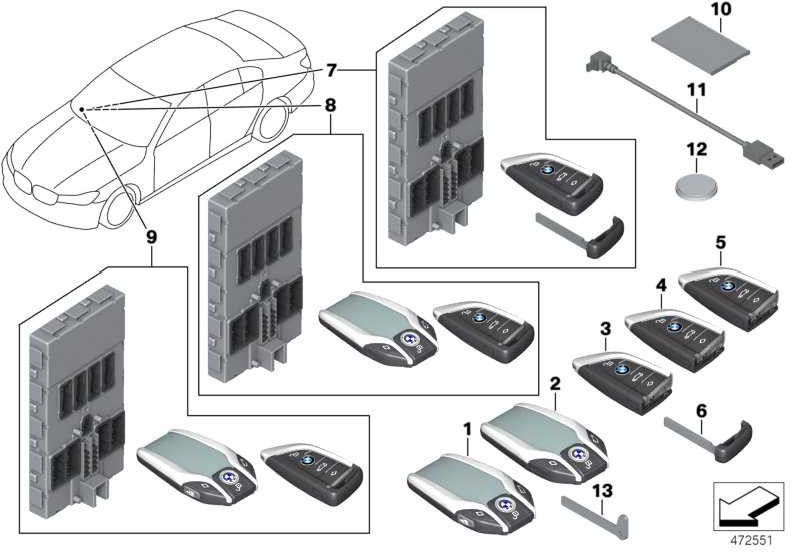 BMW純正挿入キー7シリーズ（51217409076）| 51217409076
