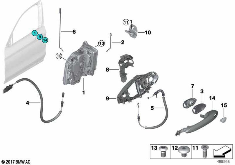 BMW純正操作ロッドドアフロント右（51217409270）| 51217409270