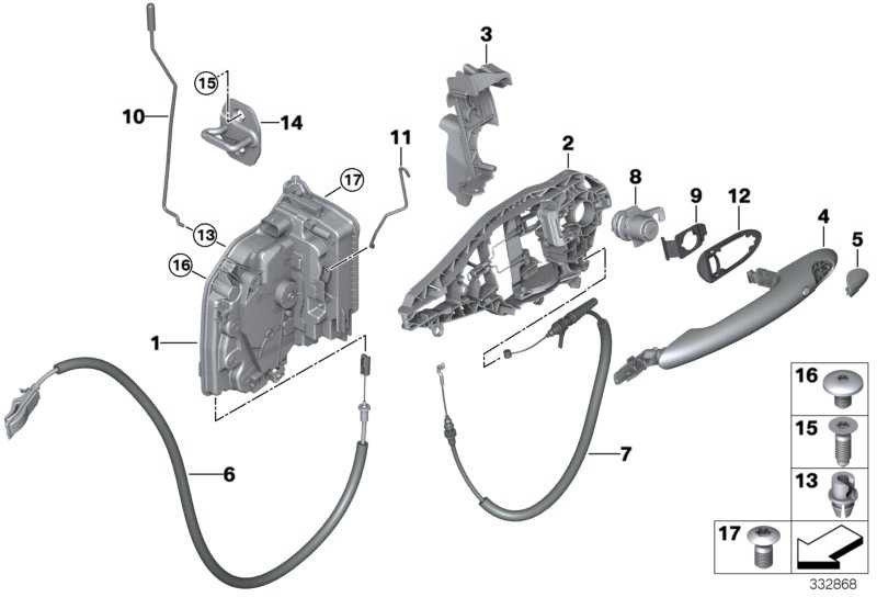 BMW左lightミニ上の本物のドアの抜粋（51217434535）| 51217434535