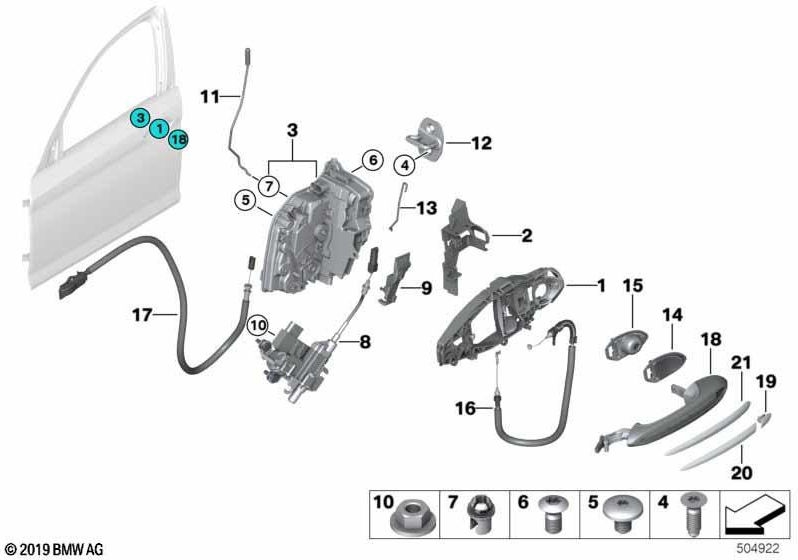 BMW右側の本物のシステムロック（51217477688）| 51217477688