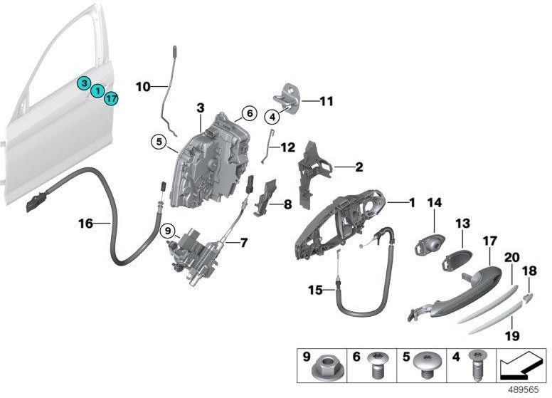 BMW右下の本物のカバーハンドルバーLL（51217497722）| 51217497722