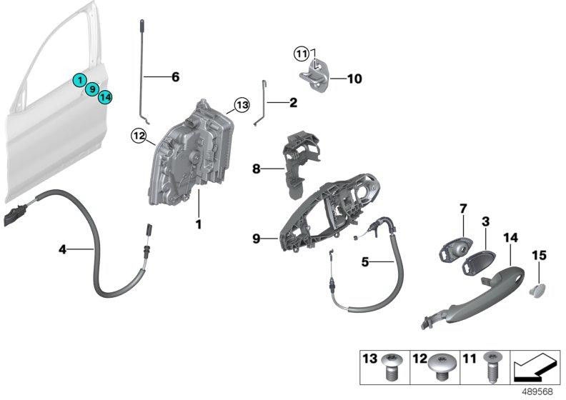 BMW左にプライミングされた本物のドアハンドル / OVT（51219491463）| 51219491463