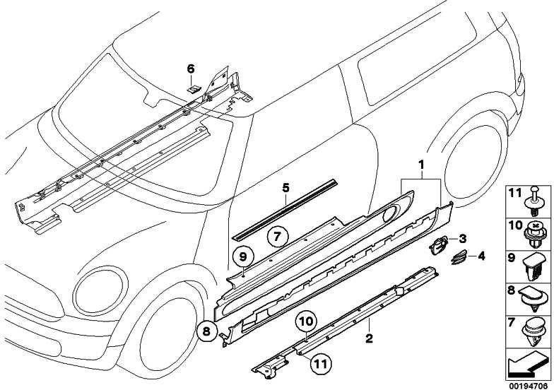 BMW本物のカバークローゼットの下のミニ（51222159756）| 51222159756