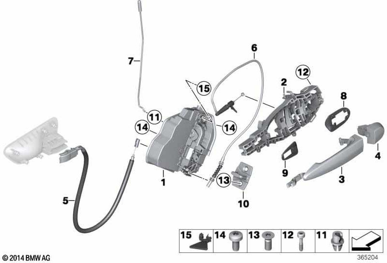 BMW左後部にある本物の操作ロッドドア（51227309687）| 51227309687