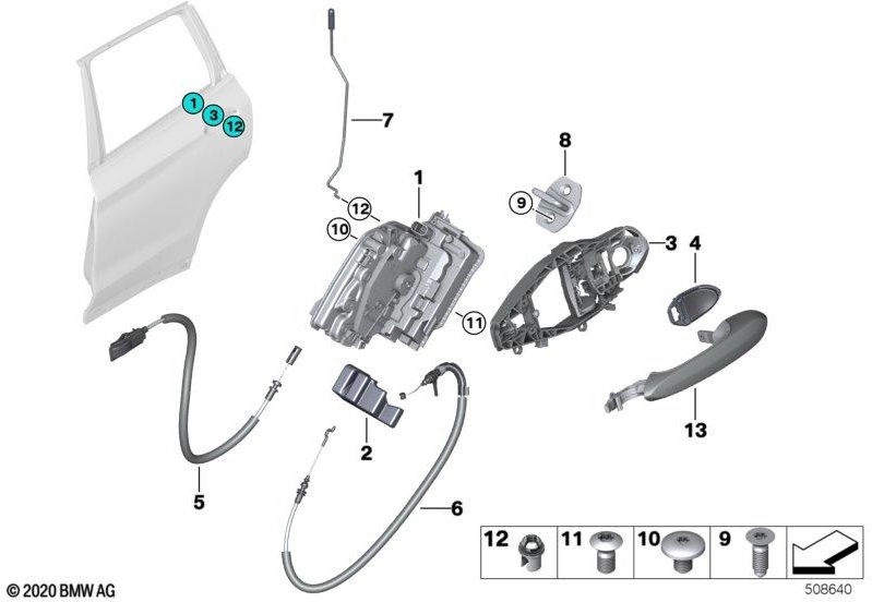 BMW純正操作ロッドドアバック右（51227409272）| 51227409272