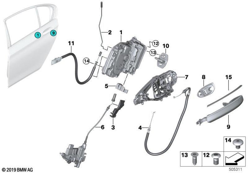 BMW右側の右のSCA（51227477704）の本物のシステムロック| 5122747704
