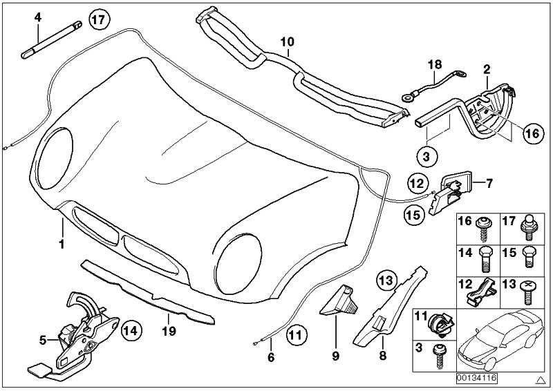 BMW本物のBowdenzug Mini（51237112440）| 51237112440